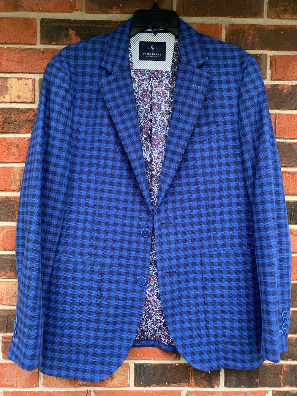 TailorByrd Gingham Check Sport Coat